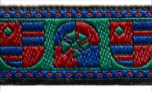 3/4" 1960s Heraldic Shield Woven Ribbon