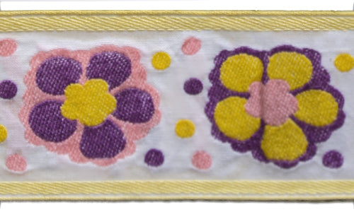 2" Sunny Comin' Up Daisies Woven Ribbon