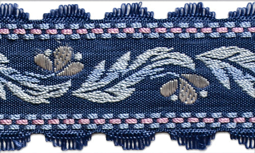 1" Ombré Feathers Picot-Edged Woven Ribbon