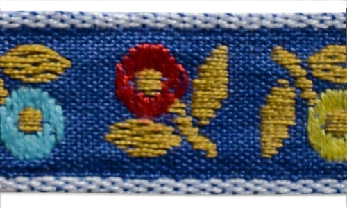 3/4" Scandinavian Buds Woven Ribbon
