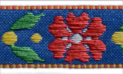 3/4" Scandinavian Snowflake Bloem Woven Ribbon