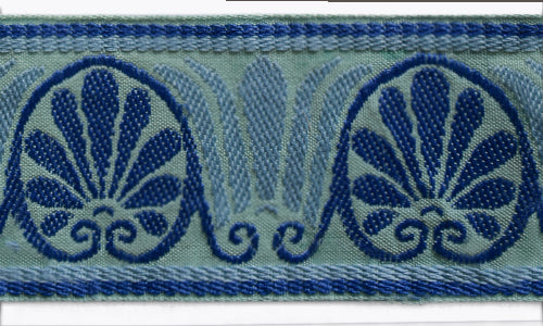 2 1/2" Aegean Sea Scallop Shells Woven Ribbon