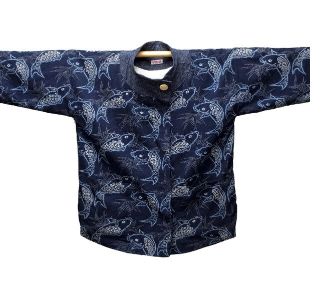 Tsutsugaki Indigo Cotton Jacket by Jennifer Neale