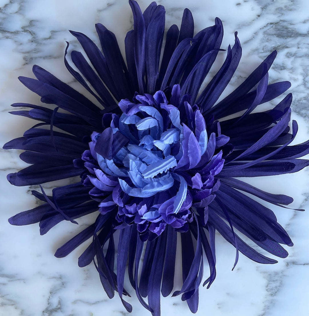 Purpled Indigo Chrysanthemum Silk Flower (Made in USA)