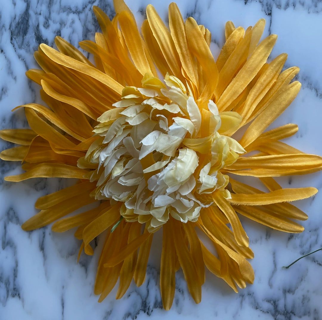 Honey Yellow Chrysanthemum Silk Flower (Made in USA)