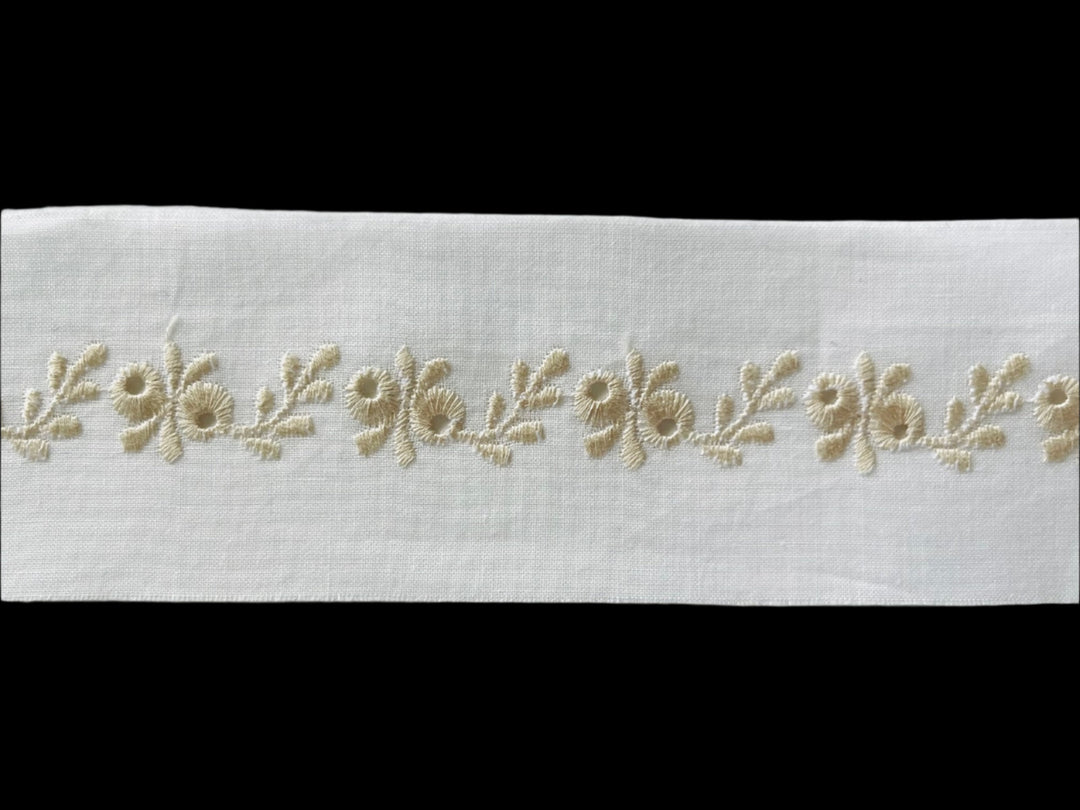 1 3/4" Wheaten Sprigs Cotton Trim (Made in Switzerland)