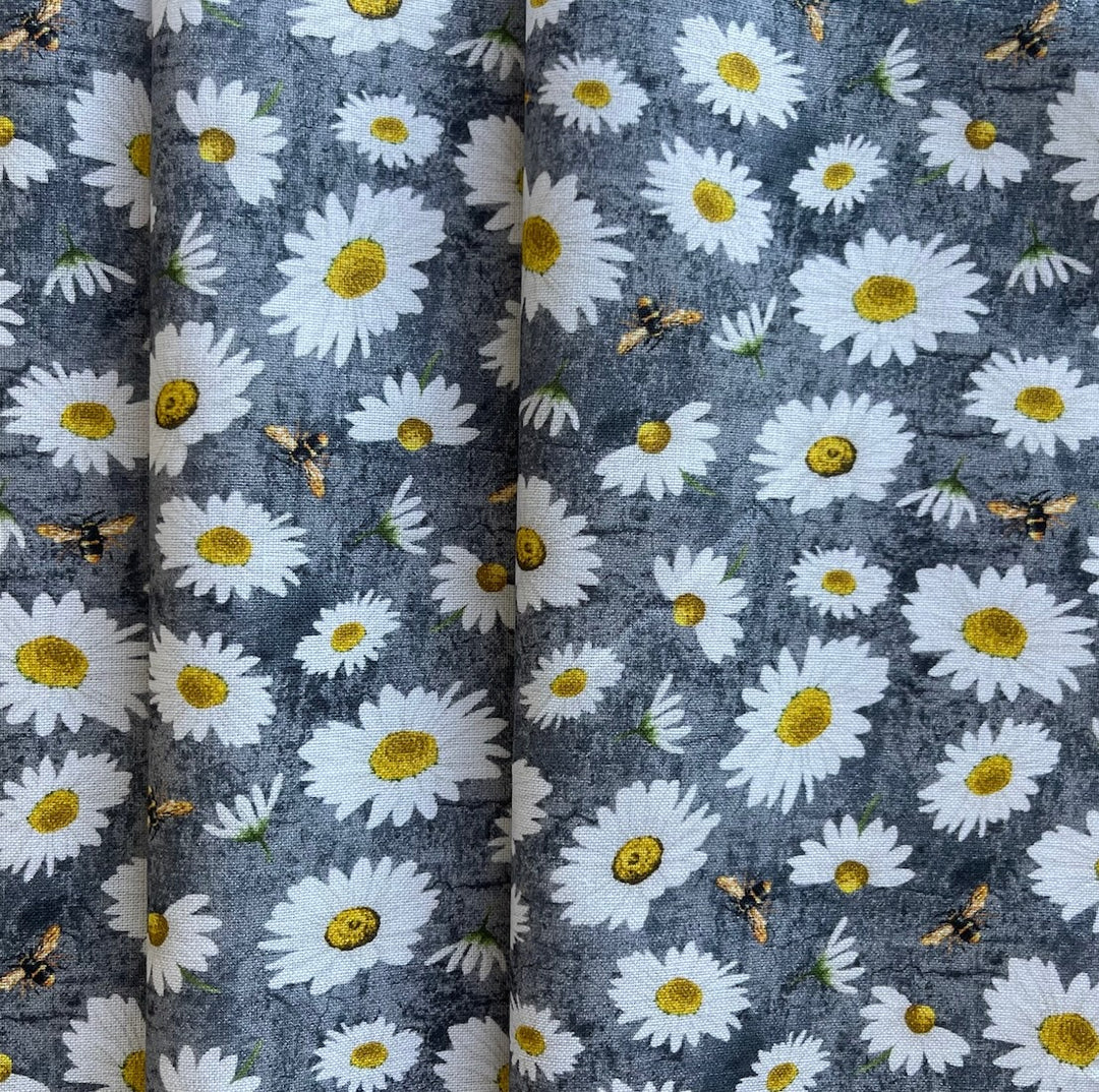 Honey Bee Farm Slate Quilting Cotton (Made in Korea)
