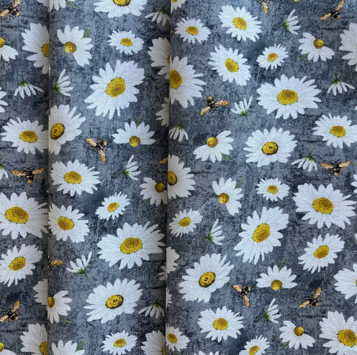 Honey Bee Farm Slate Quilting Cotton (Made in Korea)