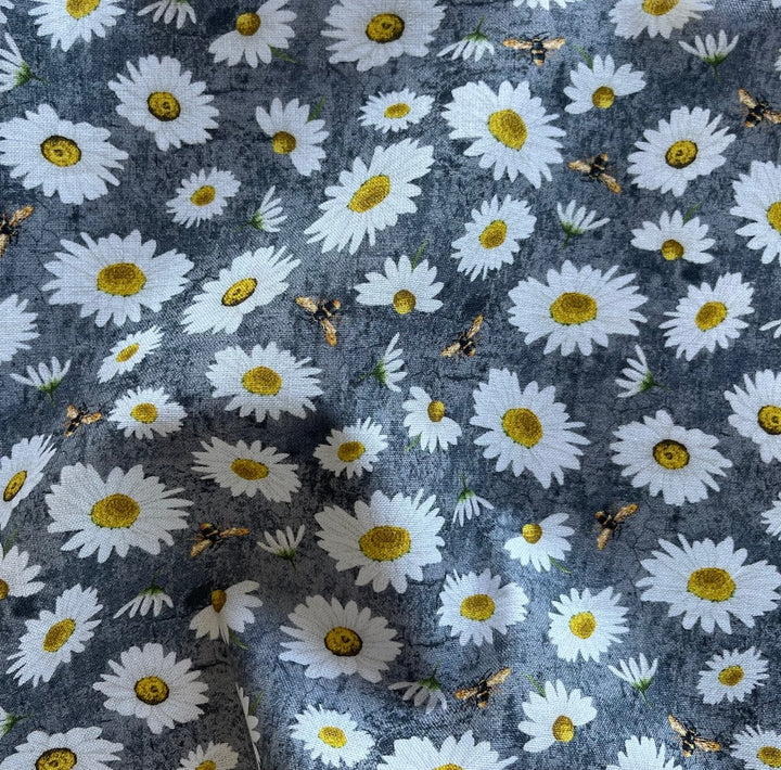 Honey Bee Farm Slate Quilting Cotton (Made in Korea)