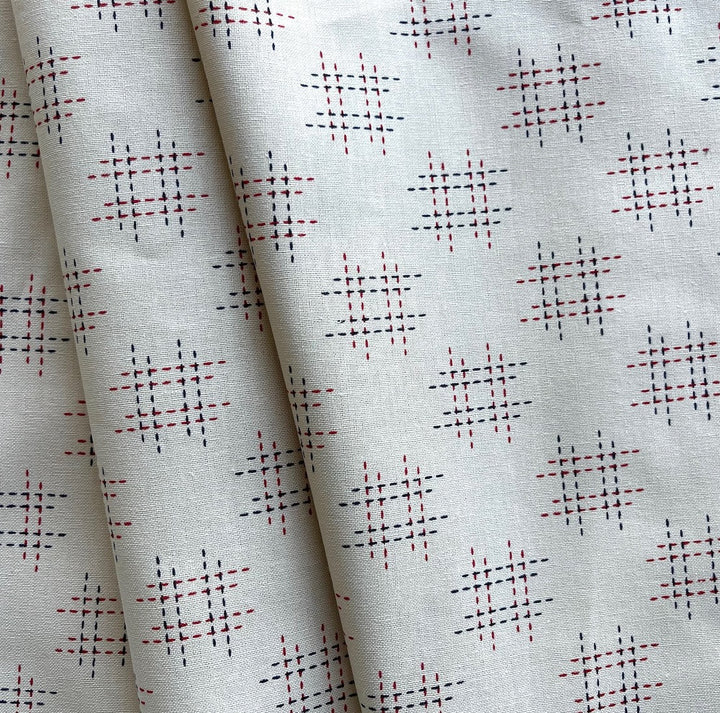 Double Noughts & Crosses Khaki Cotton (Made in Japan)