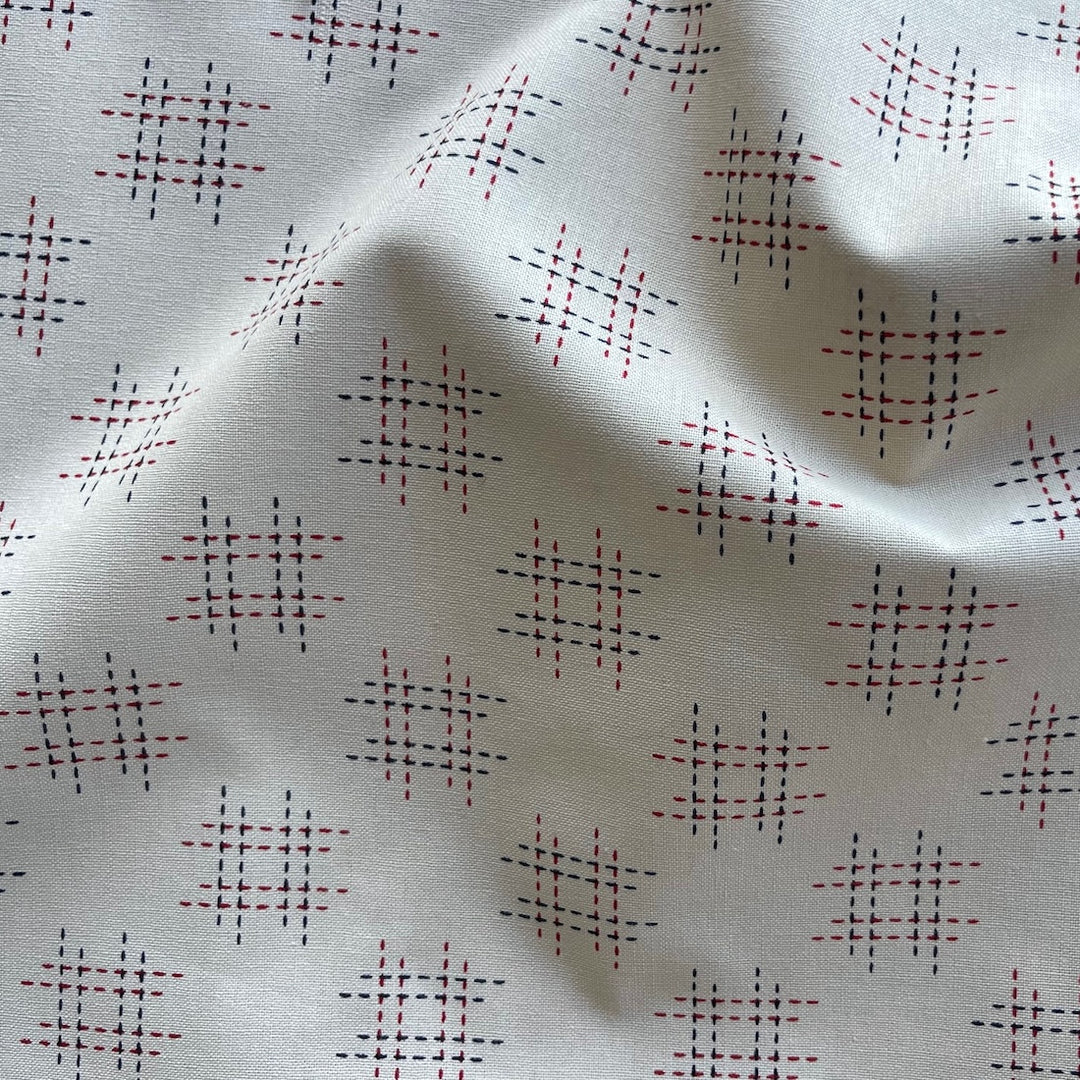 Double Noughts & Crosses Khaki Cotton (Made in Japan)