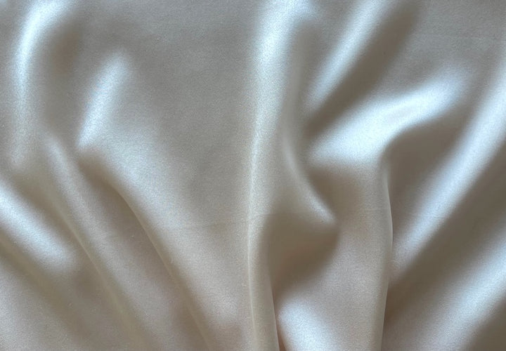 Delicious Champagne Bubbles Stretch Silk Satin Charmeuse (Made in Italy)