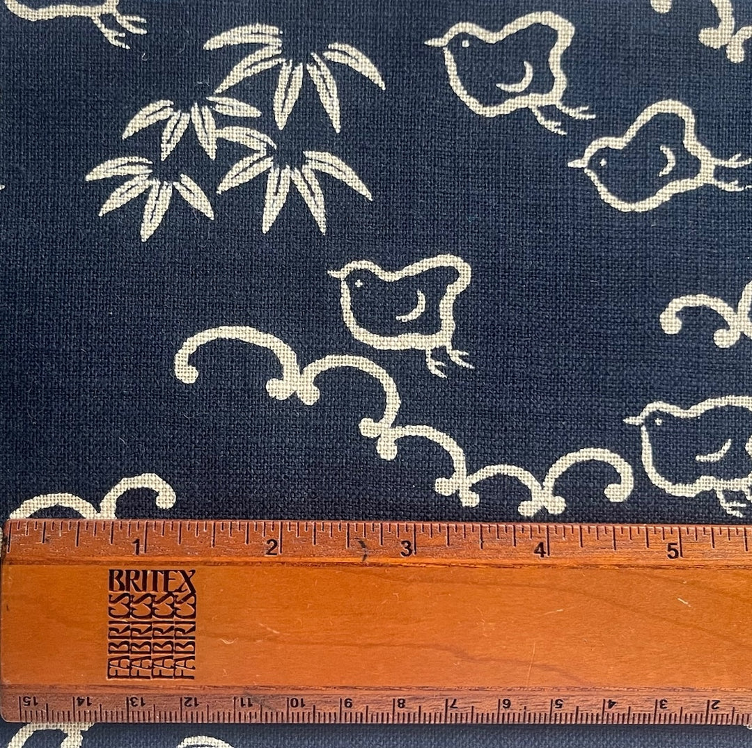 Indigo Plovers in Bamboo Cotton Dobby (Made in Japan)