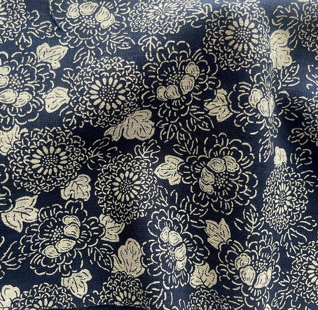 Nara Indigo Floribunda Cotton Dobby (Made in Japan)