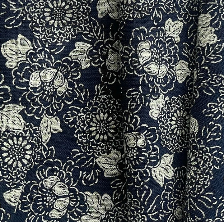 Nara Indigo Floribunda Cotton Dobby (Made in Japan)