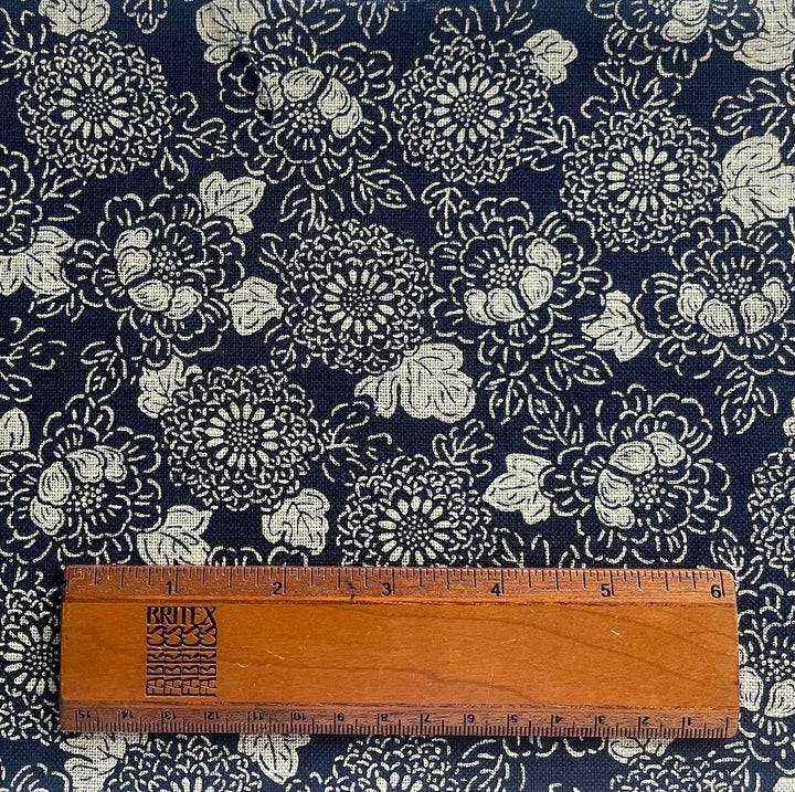 Nara Indigo Floribunda Cotton Dobby (Made in Japan)