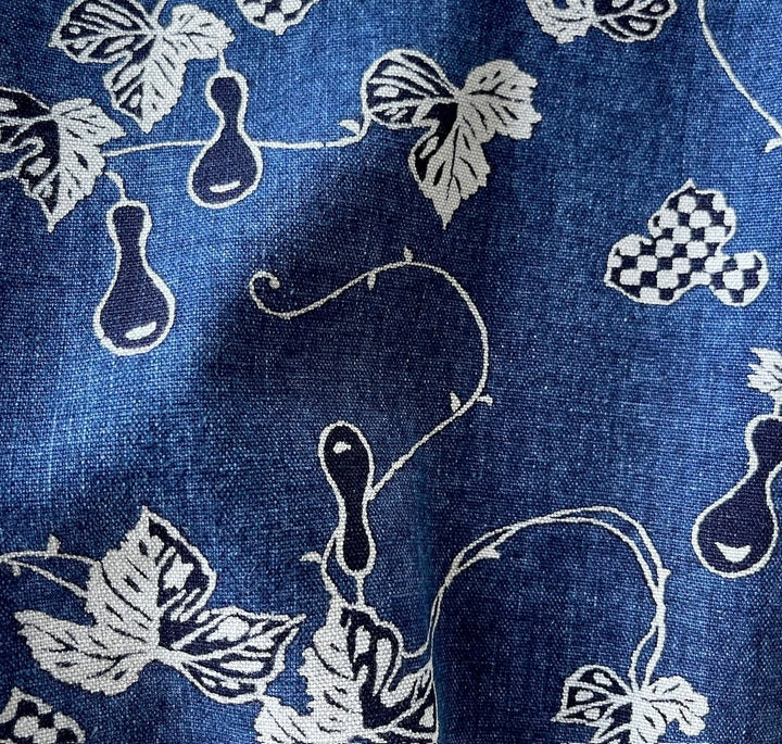 Calabash Gourd Traditional Tsutsugaki Indigo Cotton (Made in Japan)