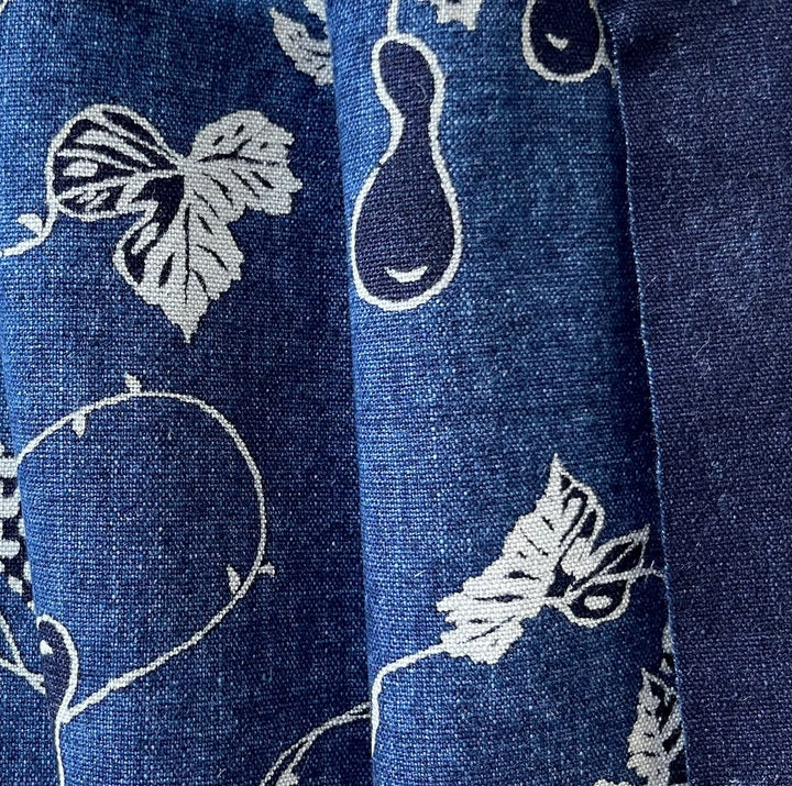 Calabash Gourd Traditional Tsutsugaki Indigo Cotton (Made in Japan)