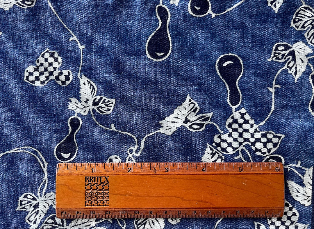 Calabash Gourd Traditional Tsutsugaki Indigo Cotton (Made in Japan)