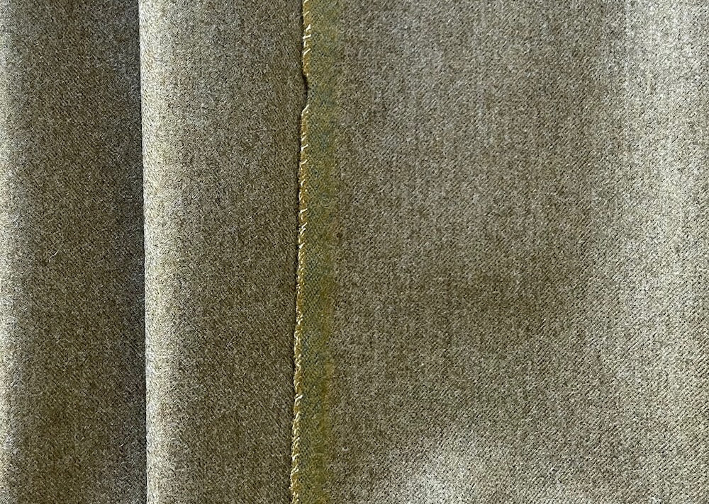 High-End Heathered Curried Sand Virgin Wool Flannel (Made in Italy)