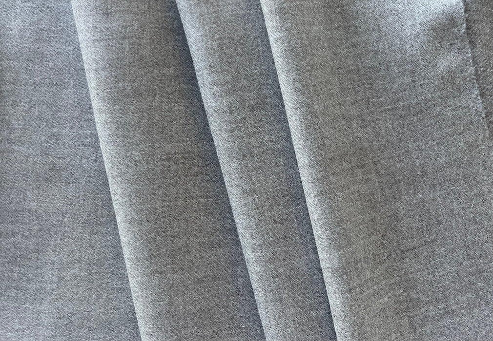 Lighter-Weight Moonlit Greige Wool Flannel (Made in Italy)