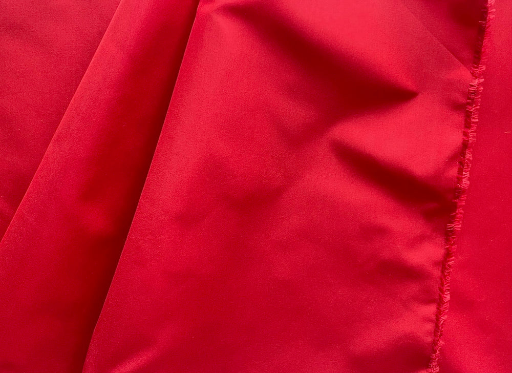 Crisp Lipstick Red Silk Taffeta (Made in Italy)