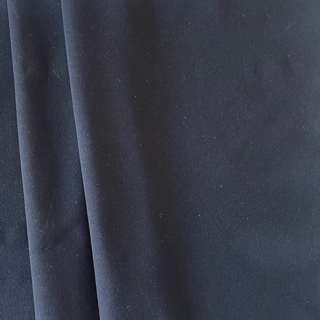 Mid-Weight Matte Jet Black Polyester Knit