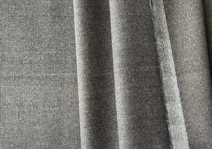 Light to Mid-Weight Designer Heathered Loam Stretch Wool Flannel (Made in Italy)