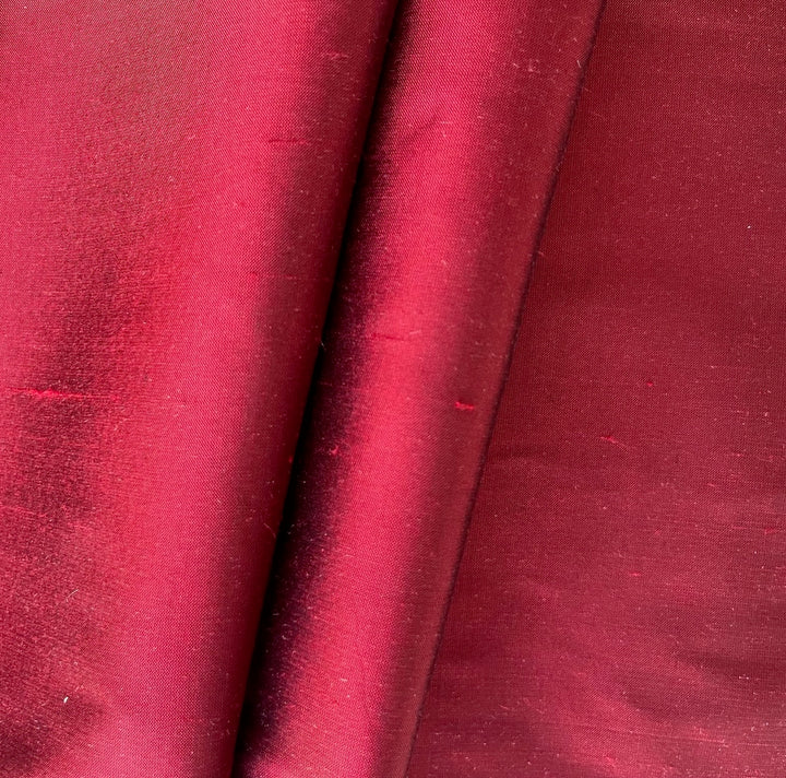 Iridescent Imperial Red Silk Taffeta (Made in India)