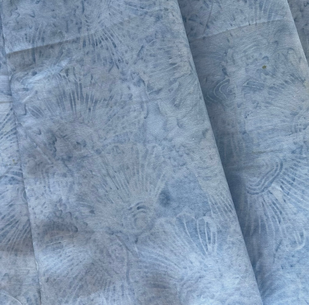 Shell Petals Baby Blue Cotton Batik (Made in Indonesia)