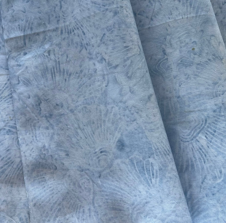 Shell Petals Baby Blue Cotton Batik (Made in Indonesia)