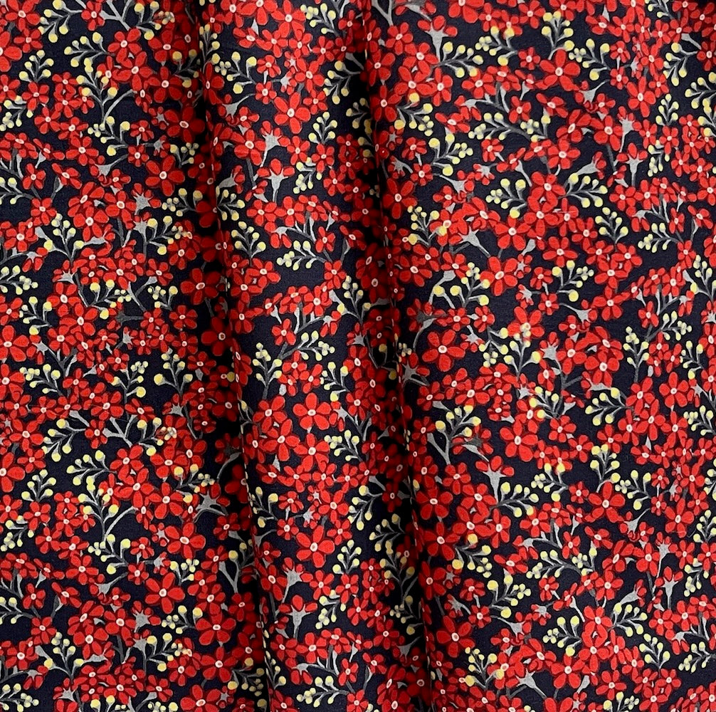 Liberty of London Star Anise Red Cotton Poplin (Made in Italy)