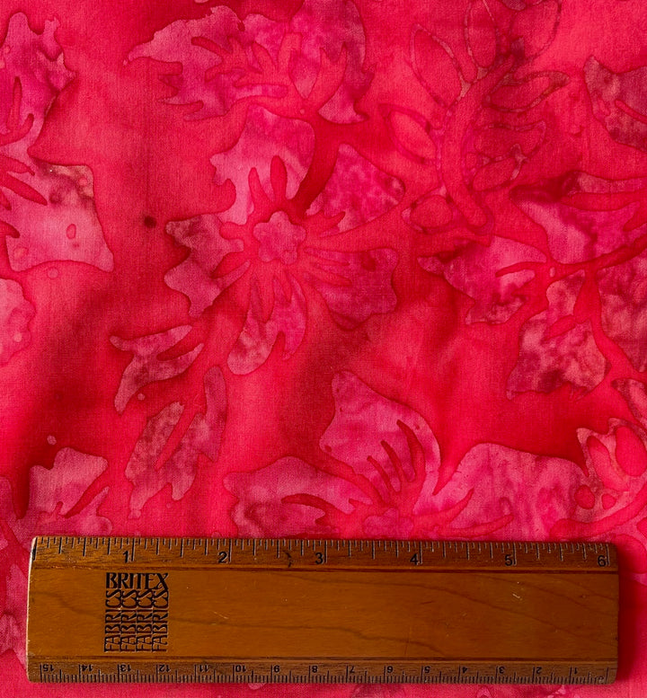 Flamingo Hibiscus Blooms Cotton Batik (Made in Indonesia)