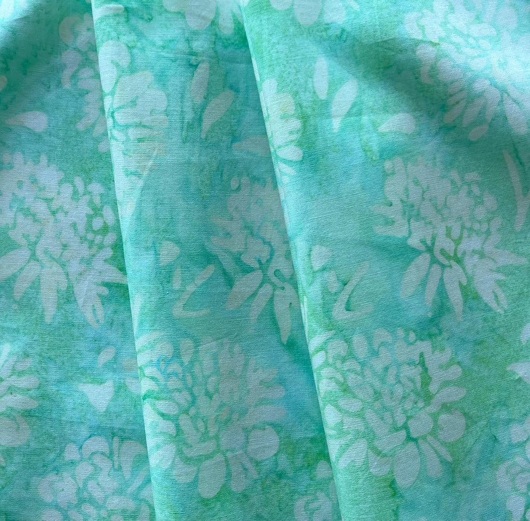 Minted Clover Chrysanthemums Cotton Batik (Made in Indonesia)