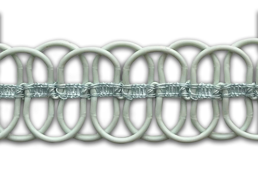 1" Sophisticated Robin's Egg Blue Open Braided Trim (Made in Italy)