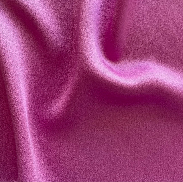 Hugo Boss Lush Peony Pink Rayon Blend Crepe Back Satin (Made in Italy)