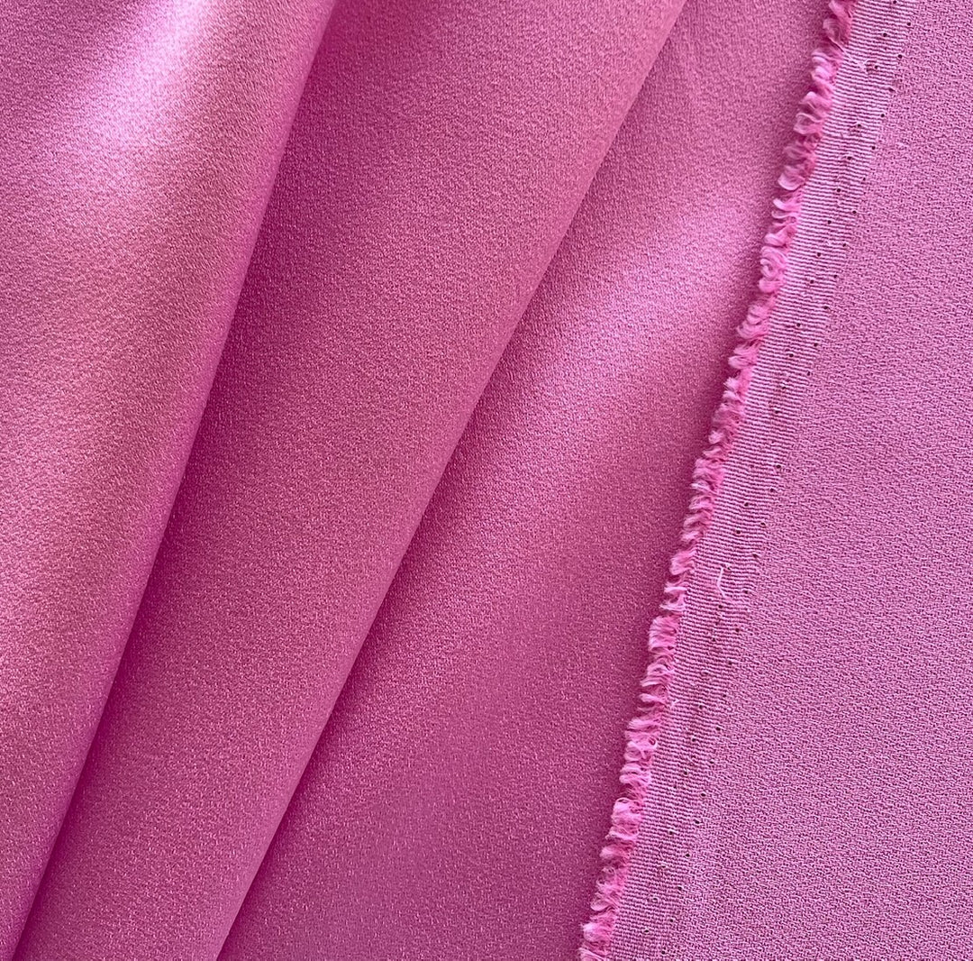 Hugo Boss Lush Peony Pink Rayon Blend Crepe Back Satin (Made in Italy)