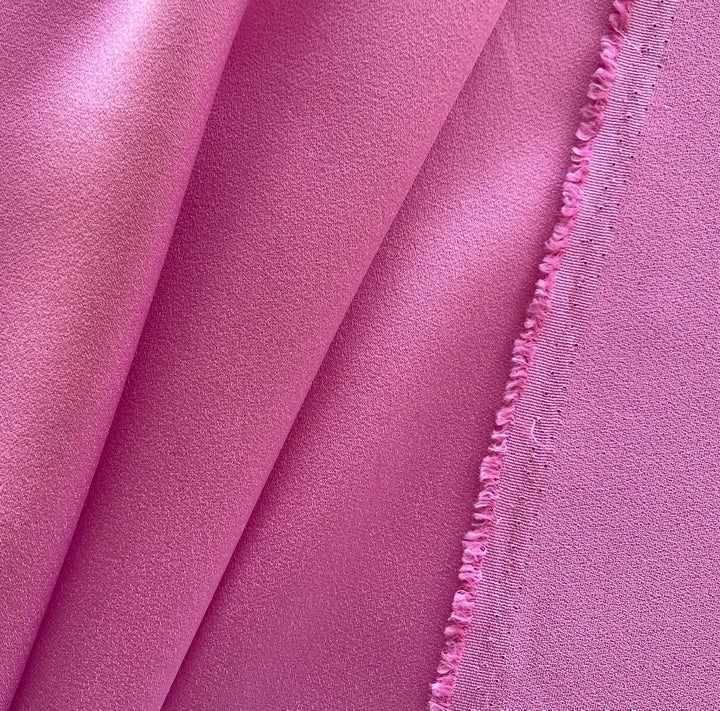 Hugo Boss Lush Peony Pink Rayon Blend Crepe Back Satin (Made in Italy)