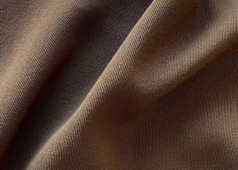 Mid to Heavier-Weight Bronzed Toffee Wool Twill (Made in Italy)
