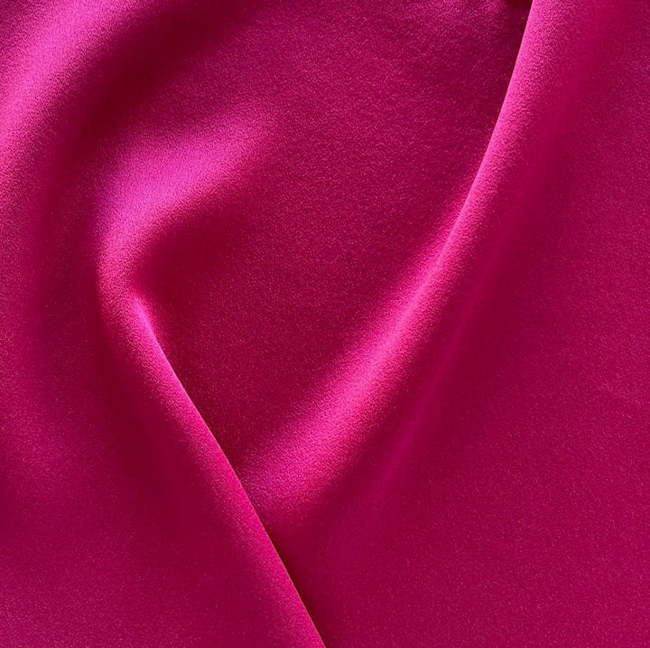 Hugo Boss Saturated Fuchsia Rayon Blend Crepe Back Satin (Made in Italy)