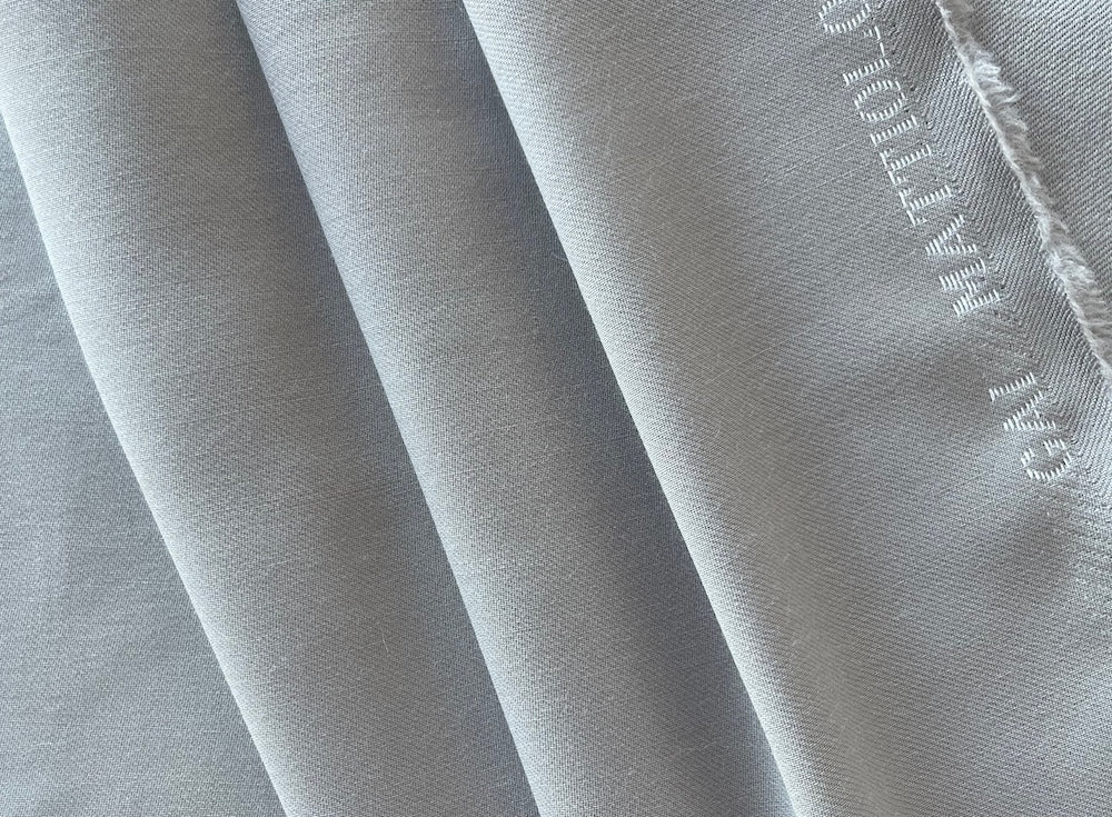 Armani Mid-Weight Harbor Grey Selvedged Worsted Wool Twill (Made in Italy)