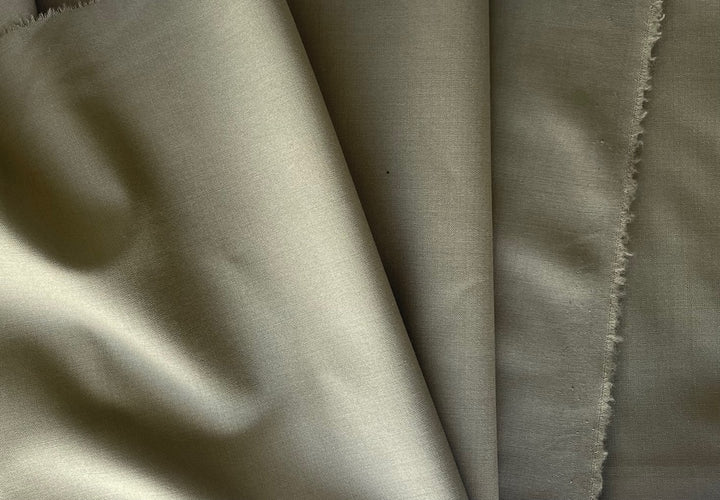 Mid-Weight Khaki Moss Stretch Wool (Made in Italy)