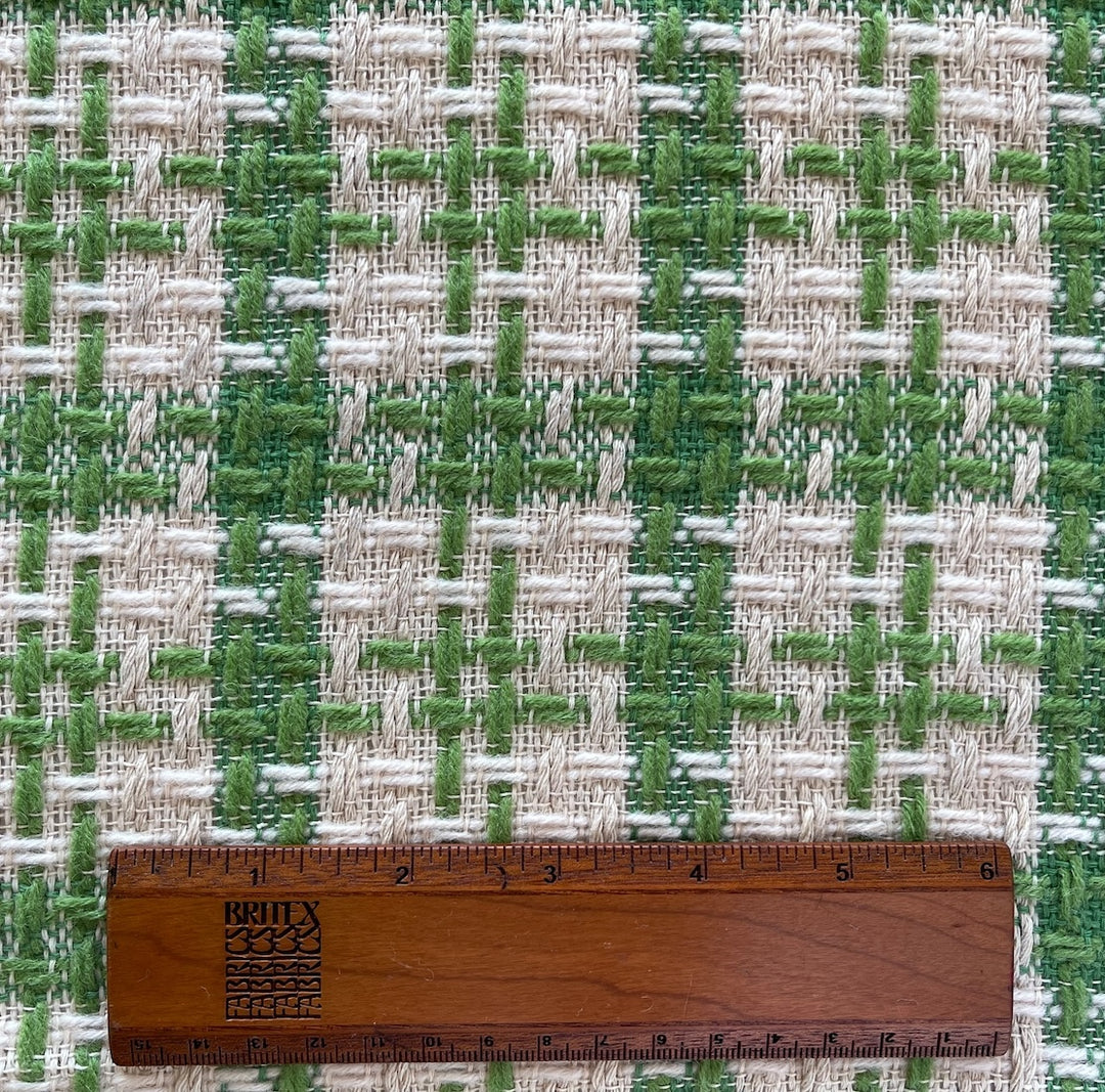 Lighter-Weight Freshly Mowed Grass Green Cotton Blend Bouclé (Made in Italy)