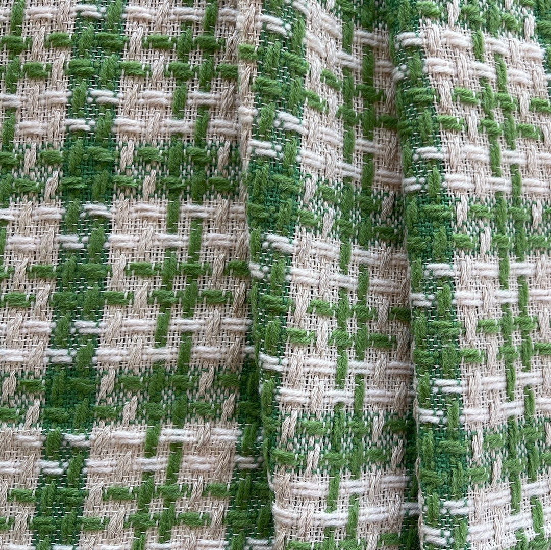 Lighter-Weight Freshly Mowed Grass Green Cotton Blend Bouclé (Made in Italy)
