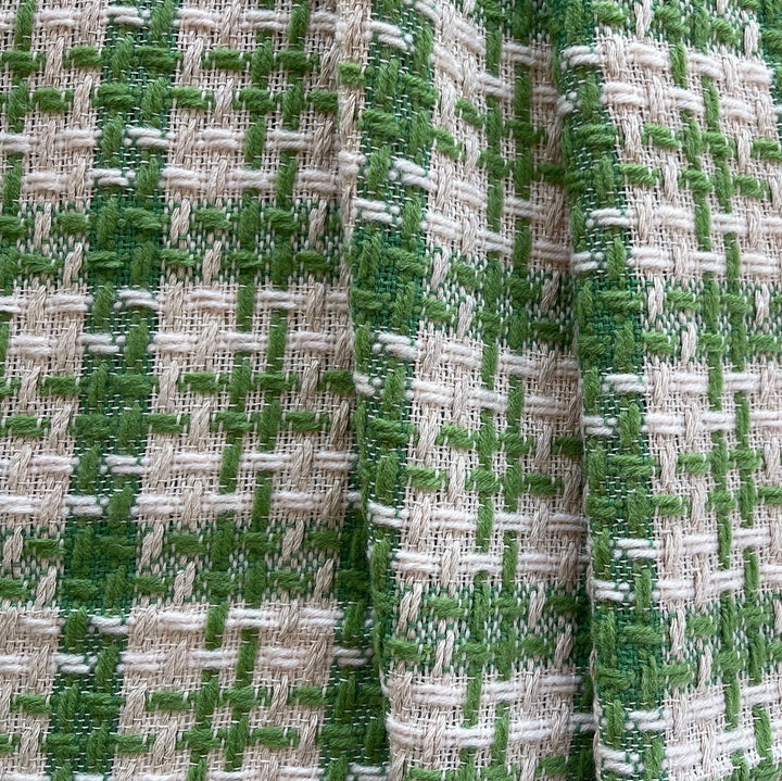 Lighter-Weight Freshly Mowed Grass Green Cotton Blend Bouclé (Made in Italy)