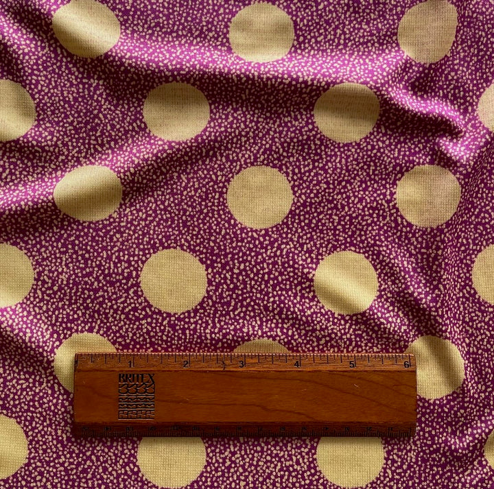 Lux Drapey Devonshire Cream Dots Silk Jersey Knit (Made in Italy)