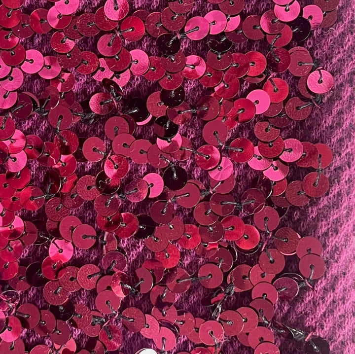 Wine Sequins on Wine Stretch Knit (Made in USA)