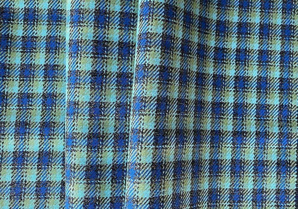 Balenciaga Seaside Plaid Twill Wool Coating (Made in Italy)