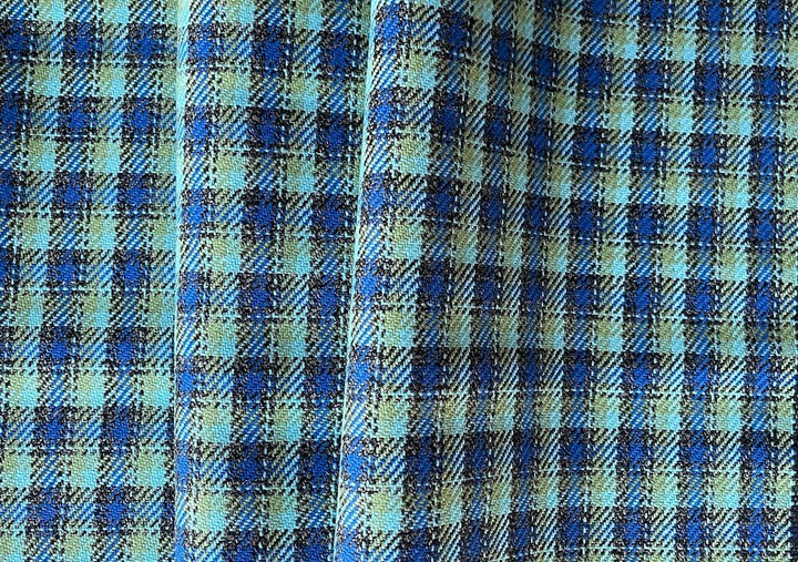 Balenciaga Seaside Plaid Twill Wool Coating (Made in Italy)