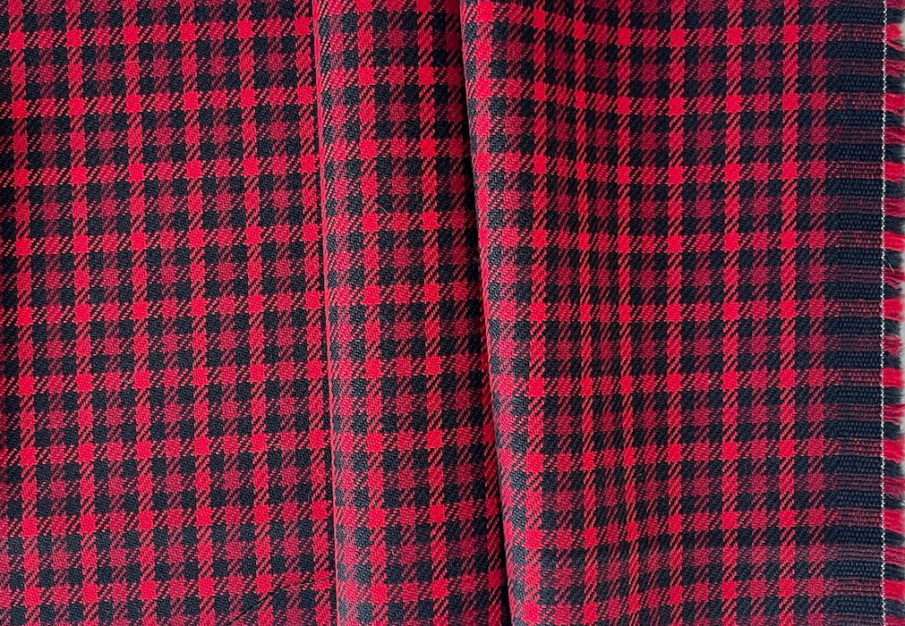 Balenciaga Jaunty Cherry Check Twill Wool Coating (Made in Italy)